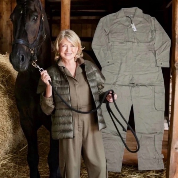Martha Stewart Pants - Martha Stewart Olive Utility Jumpsuit